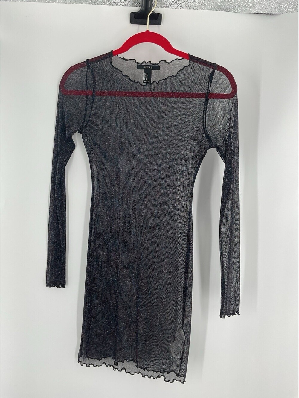 Forever 21 Women’s Size Small Black Sheer Glittery Dress 109